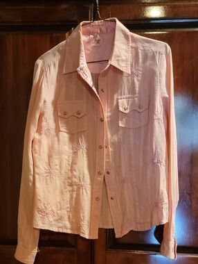 Wrangler 20x Pink Satin-Look Lined Top Beaded Flowers